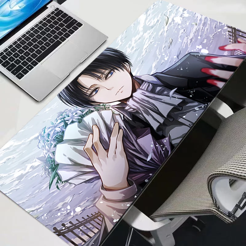 Large Mouse Pads Attack on Titan Levi Gaming MousePad Deskpad with Stitched Edges and NonSlip Rubber Base Extended XXL Mouse Pad 5