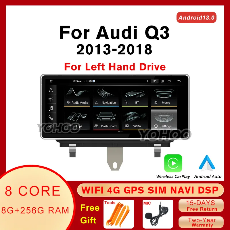 

NAVIGUIDE 10.25'' Android 12 Car Radio For Audi Q3 2013-2018 Stereo Multimedia Video Player GPS Navigation CarPlay Touch Screen