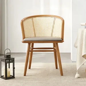 Nordic Light Luxury Vine Weaving Japanese Homestay Home Backrest Armrest Retro Style Quiet Wind Hotel Soft Bag Chair