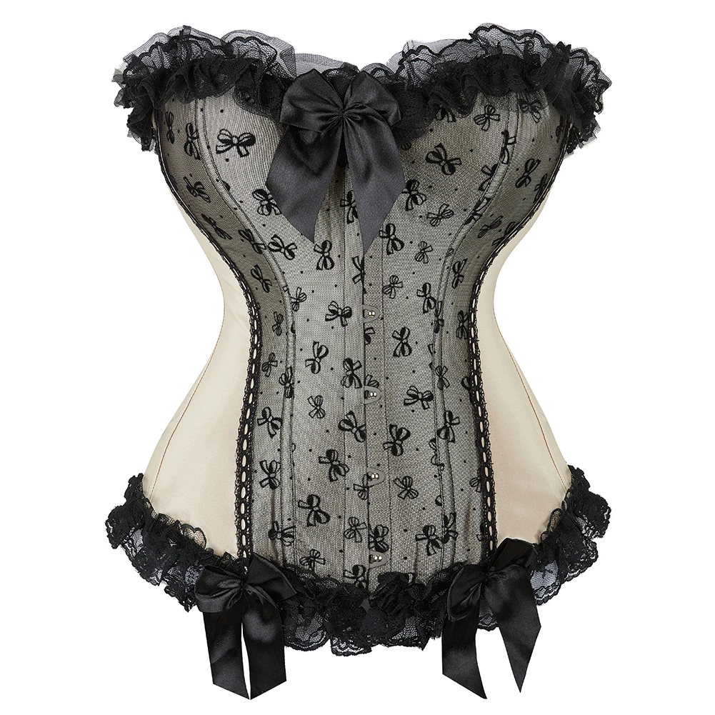 Sexy Pink Leopard & Lace Corset Bustier - Plus Size Gothic Floral Lingerie