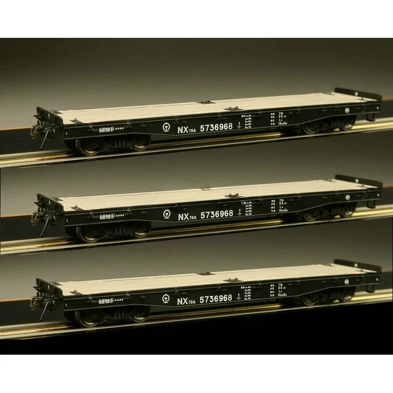 Train Model  Tianchao HO NX70A Flat Carriage Three Sections of Different Numbers 1/87 Multiple Choices train model various ho n head carriages free conversion of couplers multiple choices