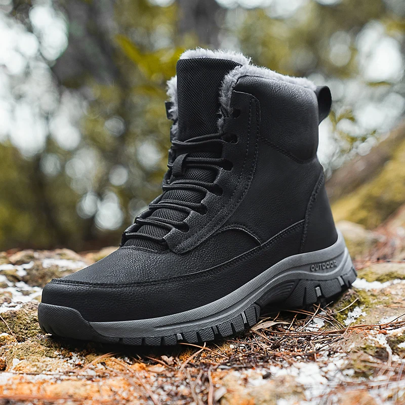 Outdoor Snow Men Boots  Waterproof, Insulated, and Slip-Resistant Winter Footwear for Cold Weather Adventures.