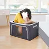 1PC Oxford Cloth Storage Box Fabric Folding Steel Frame Box Quilt Bag Clothes moisture-proof Organising Box Large Size 4