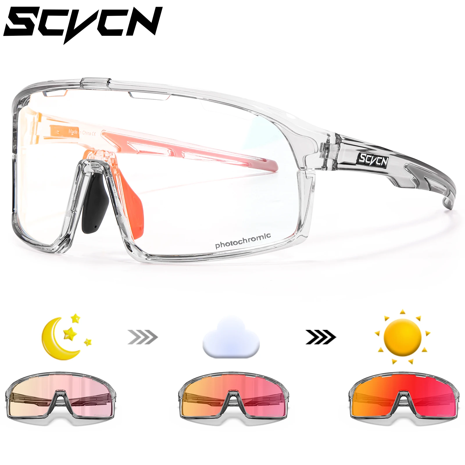 SCVCN Outdoor Photochromic Sunglasses MTB Sports Cycling