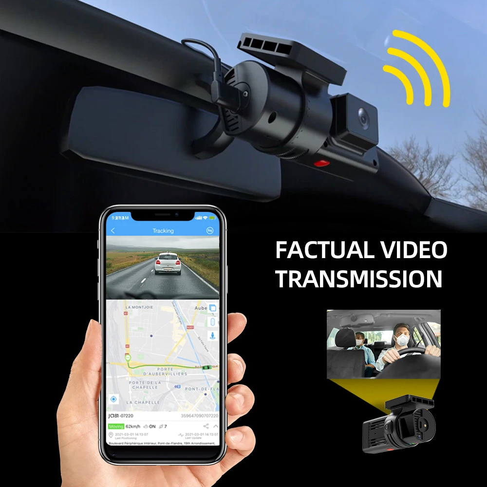 Dash Cam For Vehicle Rotatable Car Camera 1080P GPS Video monitor Remote Fuel Cut off JIMIIOT JC181 Mini 4G&WIFI Dual
