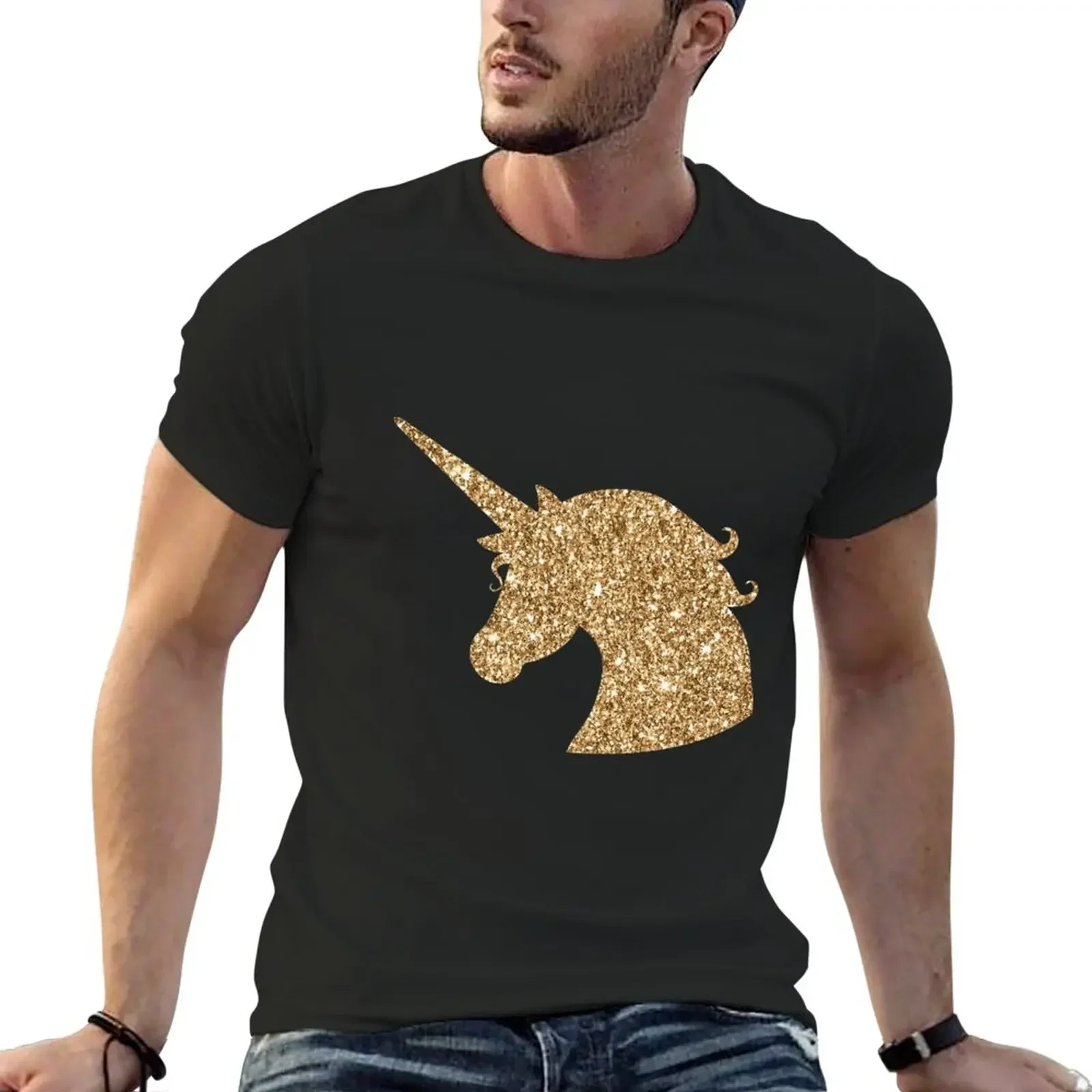 

The magical unicorn in gold T-Shirt Blouse tees mens champion t shirts