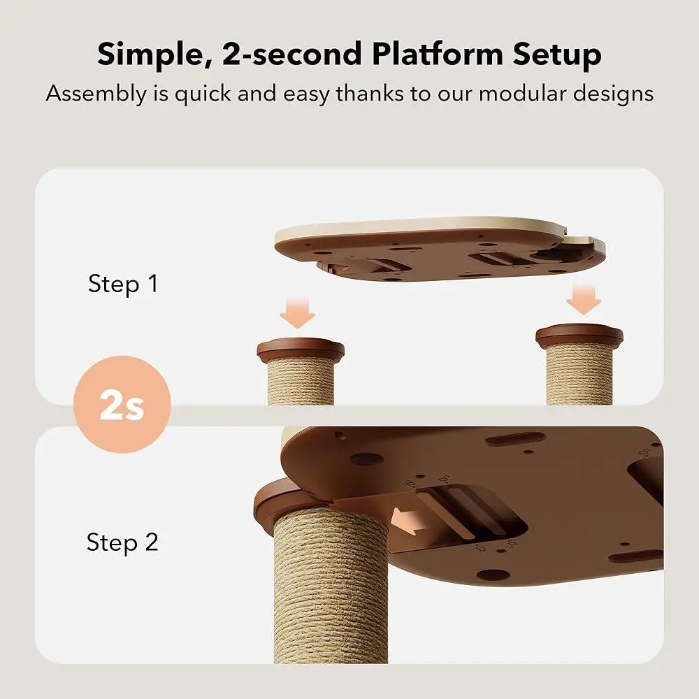 Infinity Cat Tree Modular Design Indoor Cat Tower Bed Toy Sisal Scratching Posts Quick Setup Sturdy Eco-Friendly Durable