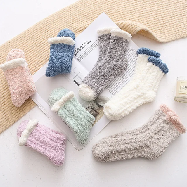 Women Socks Winter Warm Coral Fleece Sleep Socks