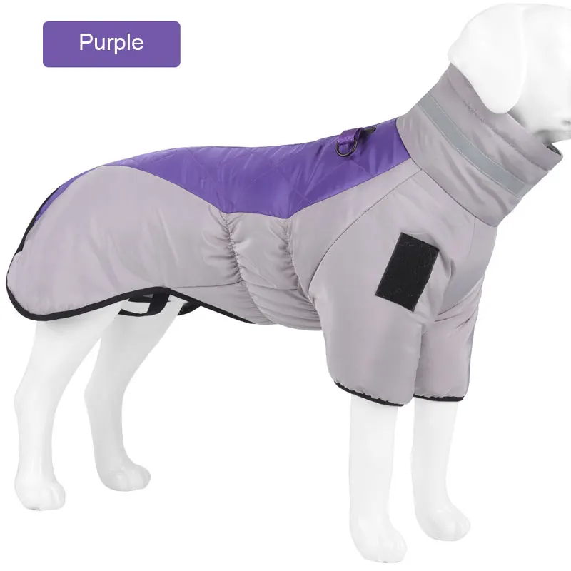 thumbnail image 1 of Chaqueta cálida de cuello alto para perros, abrigo de algodón, chaleco reflectante, ropa gruesa de otoño e invierno para mascotas, para perros medianos y grandes, 1 of 5