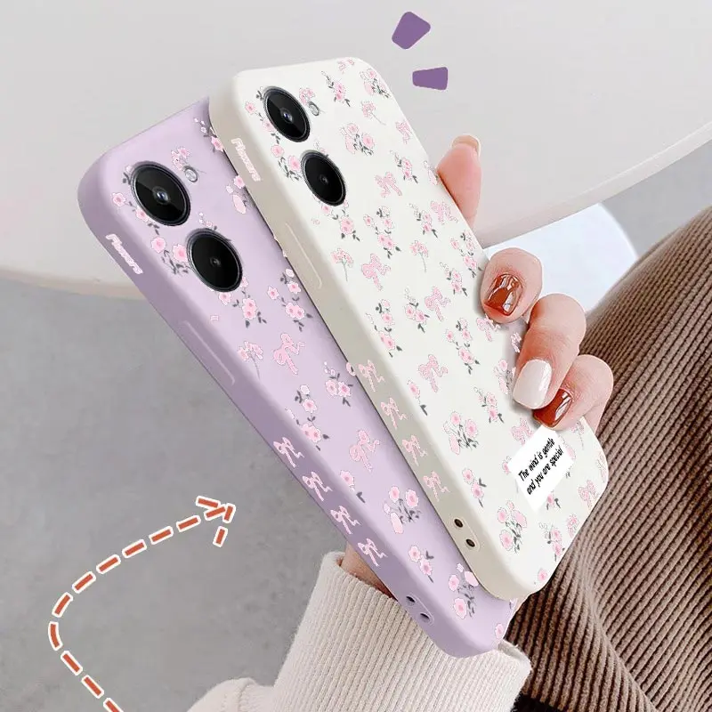 Elegant Pink Floral Silicone Phone Case Cover
