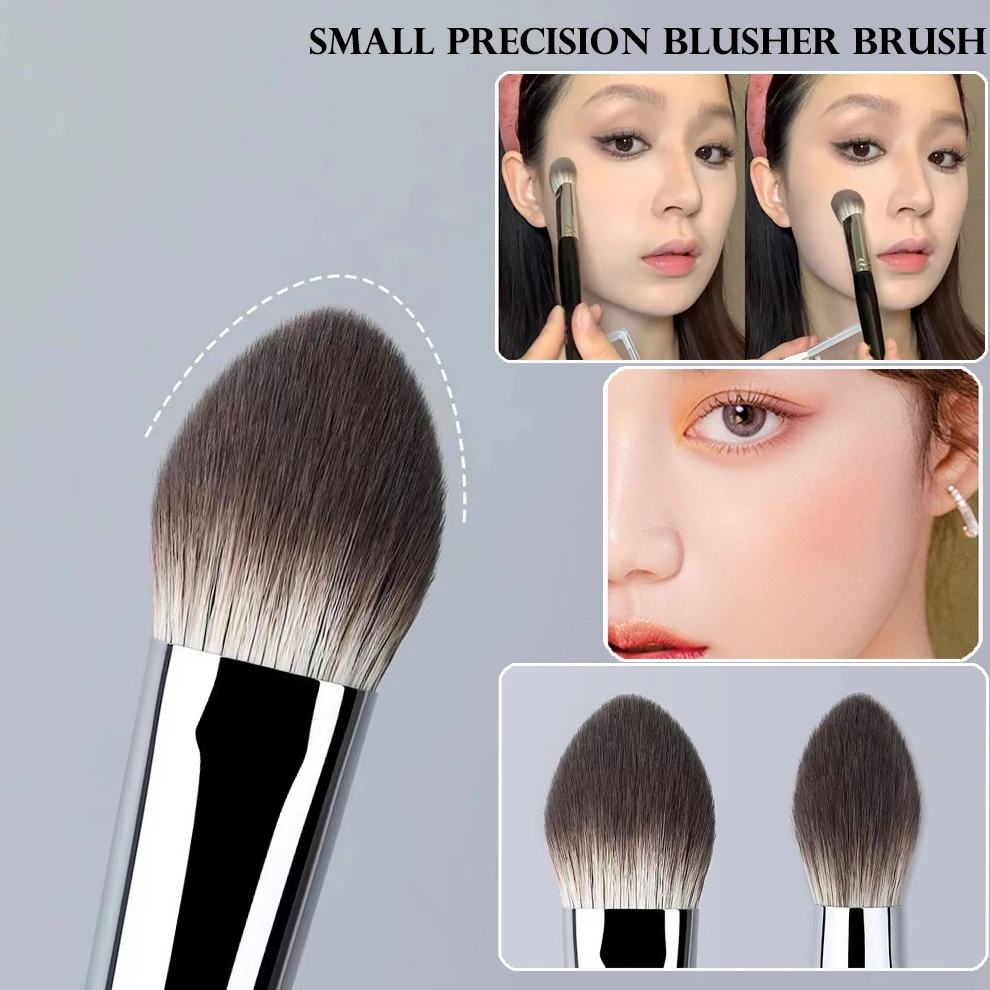 

Peach Heart Blusher Brush Powder Blush Cream Liquid Blush Makeup Brushes Flat Small Precise Blush Brush Makeup Tools
