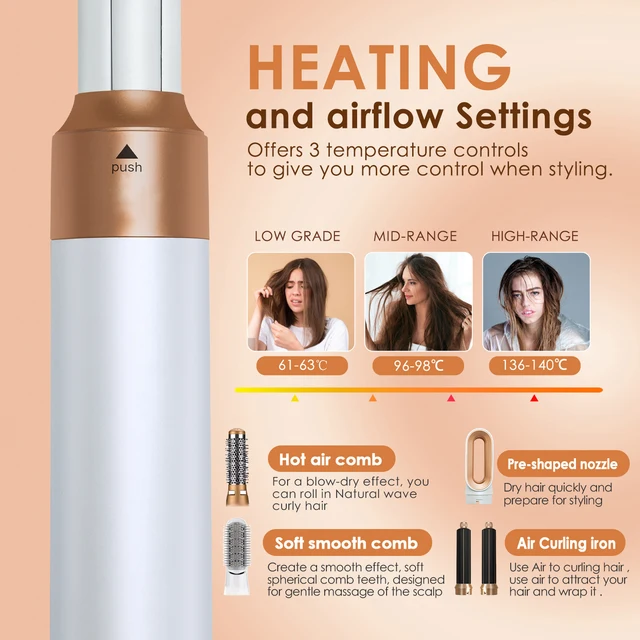 Professional 5 in 1 Hair Dryer Hot Air Comb Curler For Dyso Airwrap Hair Dryer Styling Tool Hair Straightener Hairdressing Tool 3