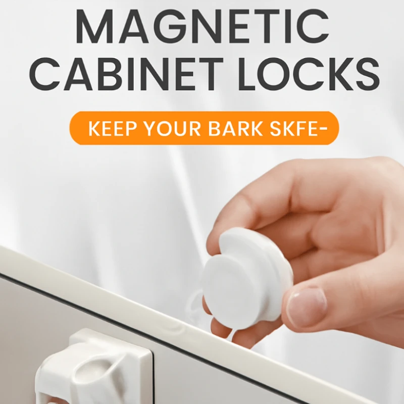 ความปลอดภัยของเด็กตู้ประตูล็อคแม่เหล็กเด็กซ่อน Anti-Pinch ลิ้นชักล็อคในครัวเรือนป้องกันล็อคแม่เหล็กป้องกันอันตราย 1