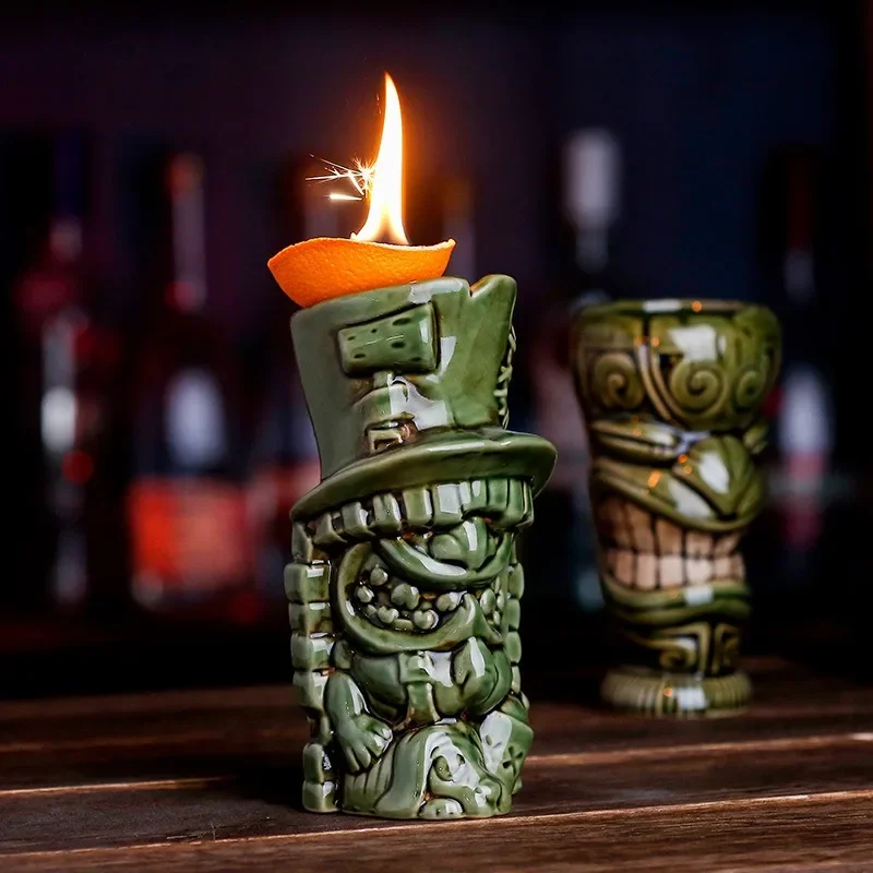 

Container Figurine Creative TIKI Mug Ceramicdrinking Hawaii Cocktail Cup Martini Ceramic Mask Cup Home Decoration Luxurious Gift