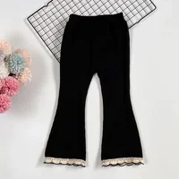 Children Casual Simple Pants Autumn and Winter New Korean Style Girls Leggings Cotton Solid Color Stretch Bell Bottoms 3