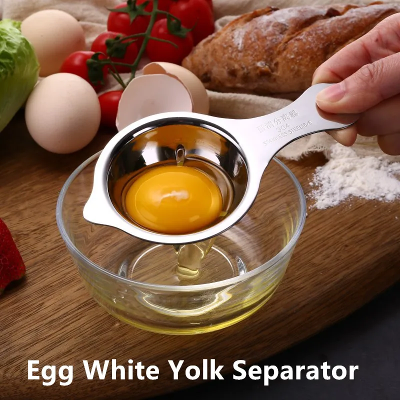 Stainless Steel Egg White Yolk Separator Tool Baking Accessories Kitchen Tool Egg Divider Baking Cooking Hand Gadget eggshell separator egg separator