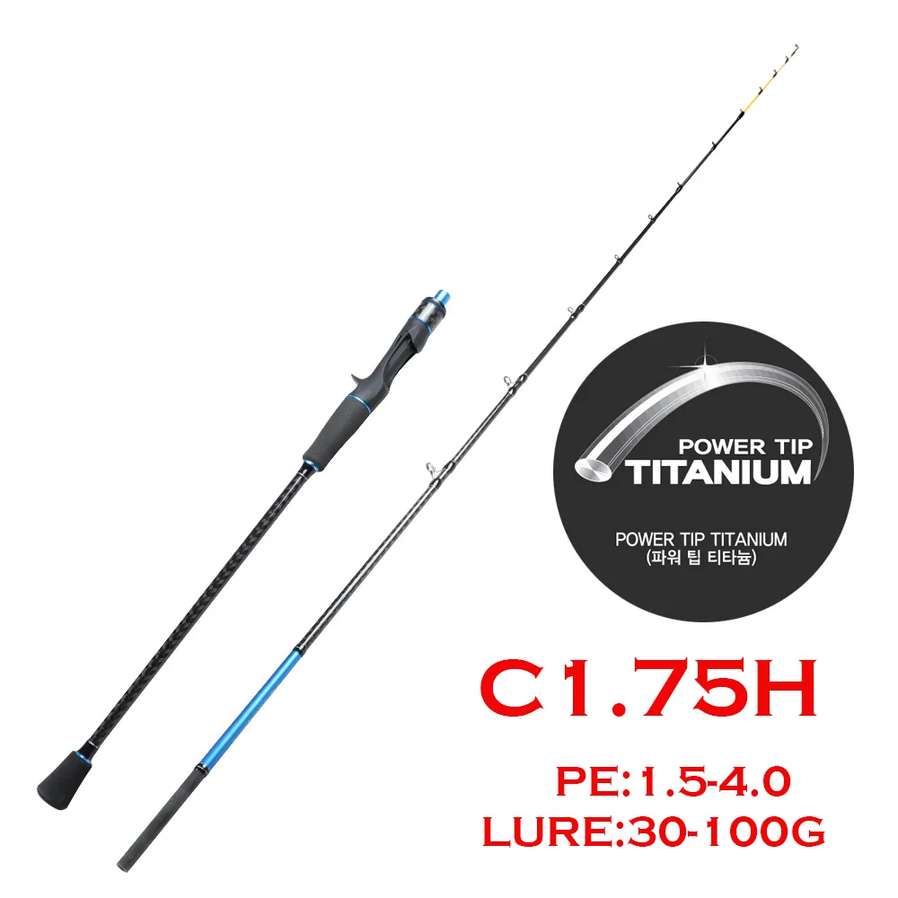 1.75m Fishing Rod Octopus Powerful Titanium Tip Jigging Rod 9:1 action Fishing In Boat