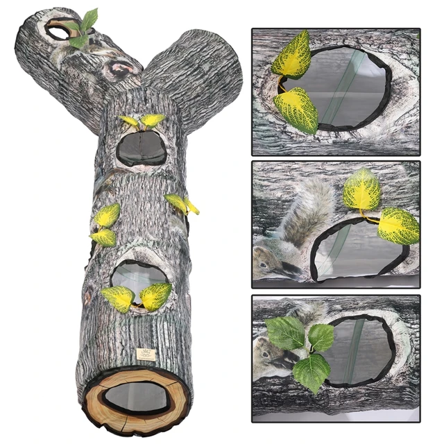 Grand Tunnel pour chat pliable, jouets, Tunnel de jeu, motif d'arbre en Polyester Durable – Image 5