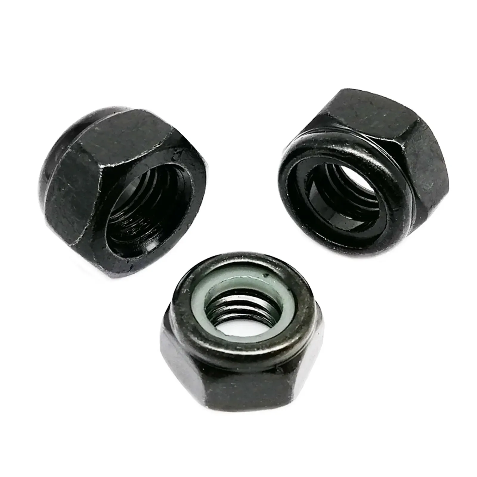 Hexagon Nylon Insert Self Locking Nut DIN985 200pcs M2 M2.5 M3 M4 M5 M6 M8 Black Carbon Steel Assortment Kit Set