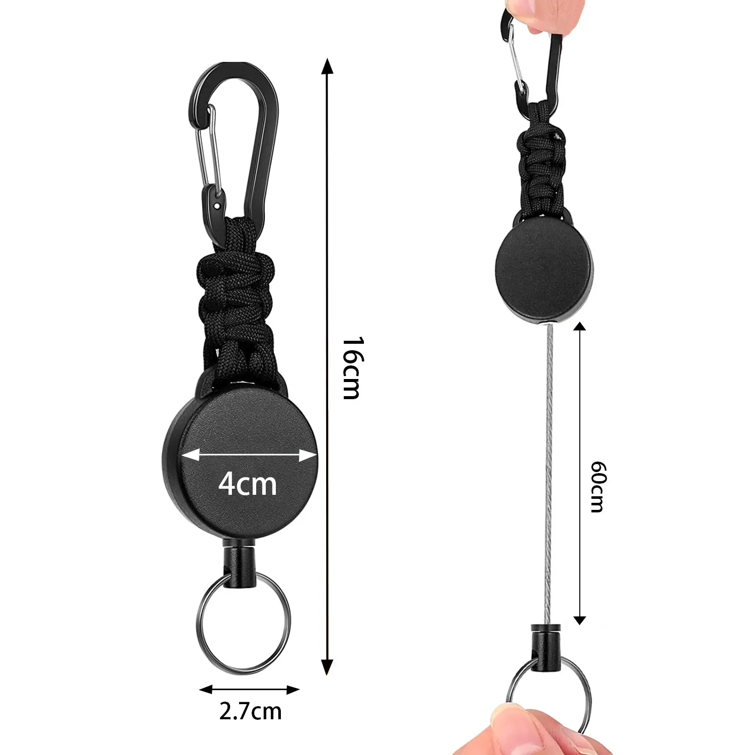 

1PCS New Resilience Steel Wire Rope Retractable Alarm Key Ring Elastic Keychain Recoil Sporty Anti Lost Ski Pass ID Card