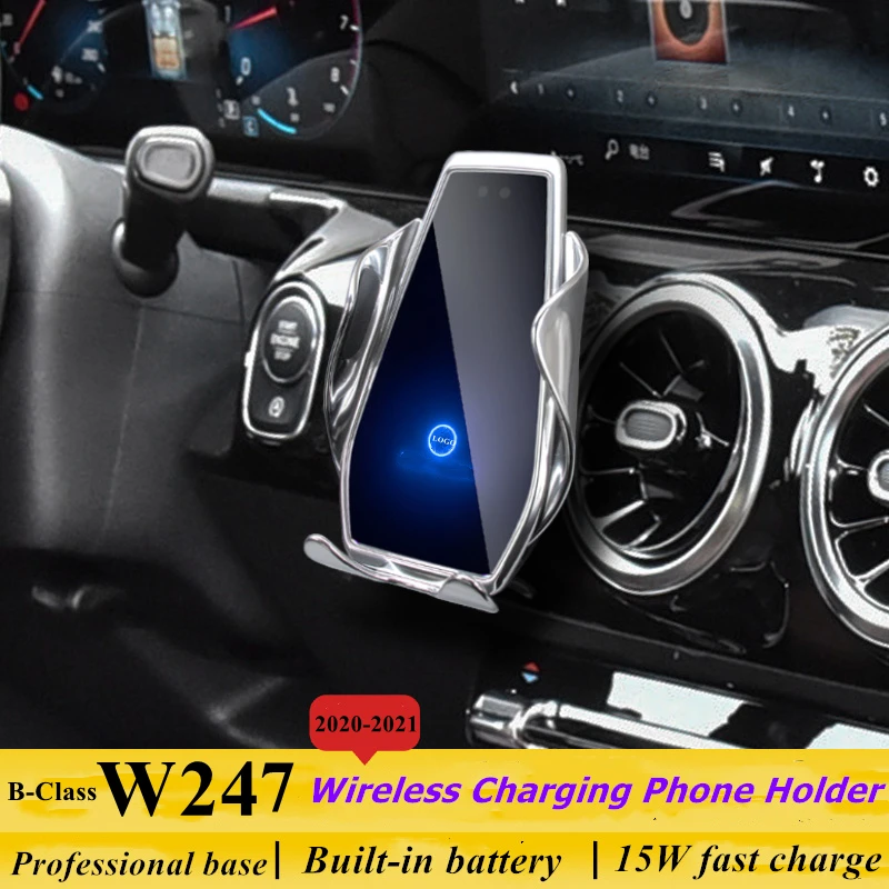 

Dedicated for Mercedes Benz B-Class W247 2020 2021 Car Phone Holder 15W Qi Wireless Charger for iPhone Xiaomi Samsung Huawei