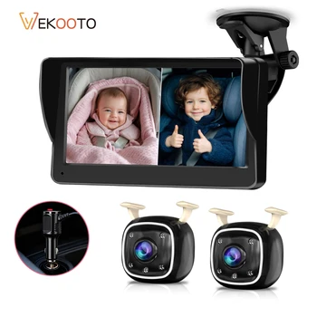 Telecamera per Auto con Doppio Canale e Display HD da 7 Pollici, Visione Notturna IR, Monitoraggio in Tempo Reale, Monitor per Bambini e Animali Domestici da Sedile Posteriore