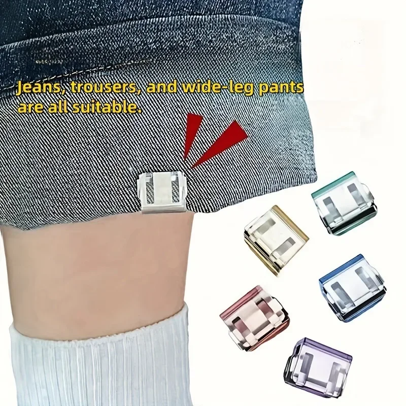 Adjustable Invisible Hem Clips for Pants and Jeans - No-Sew Anti-Drag Garment Shortening Solution (2-20 Pack)