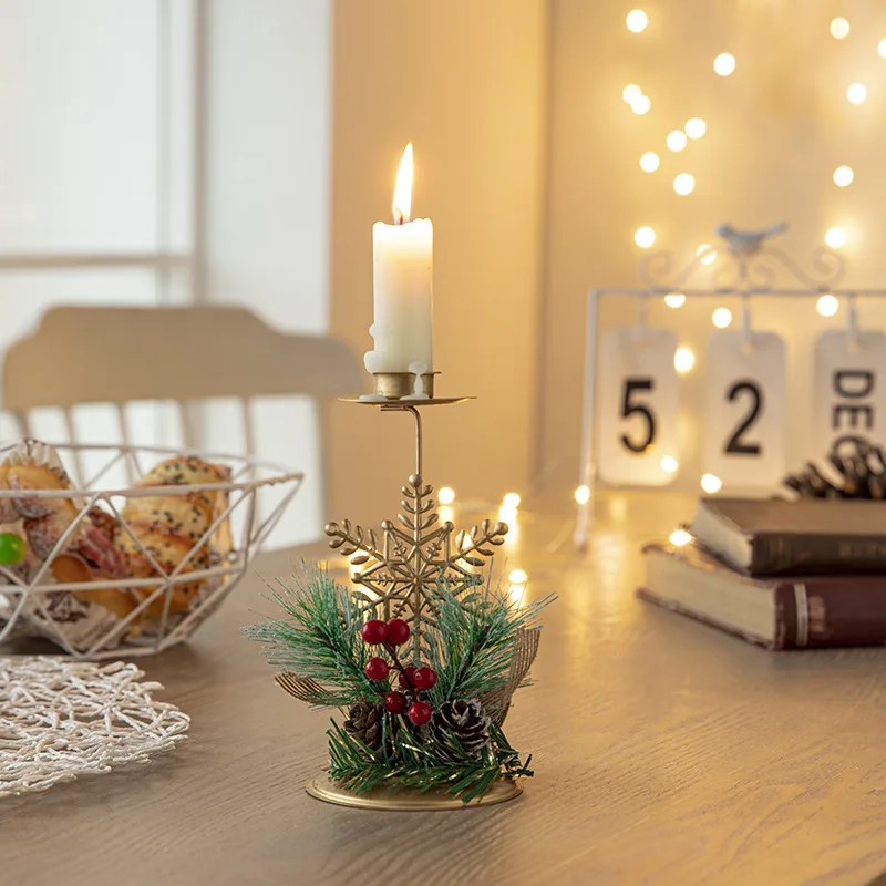 Porte-bougie, décoration de table de style européen en fer bougie