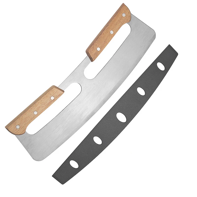 35cm Large Pizza Cutter Sharp Rocker Blade Stainless Steel Pizza Slicer Knife with Cover Kitchen Tools Accessories