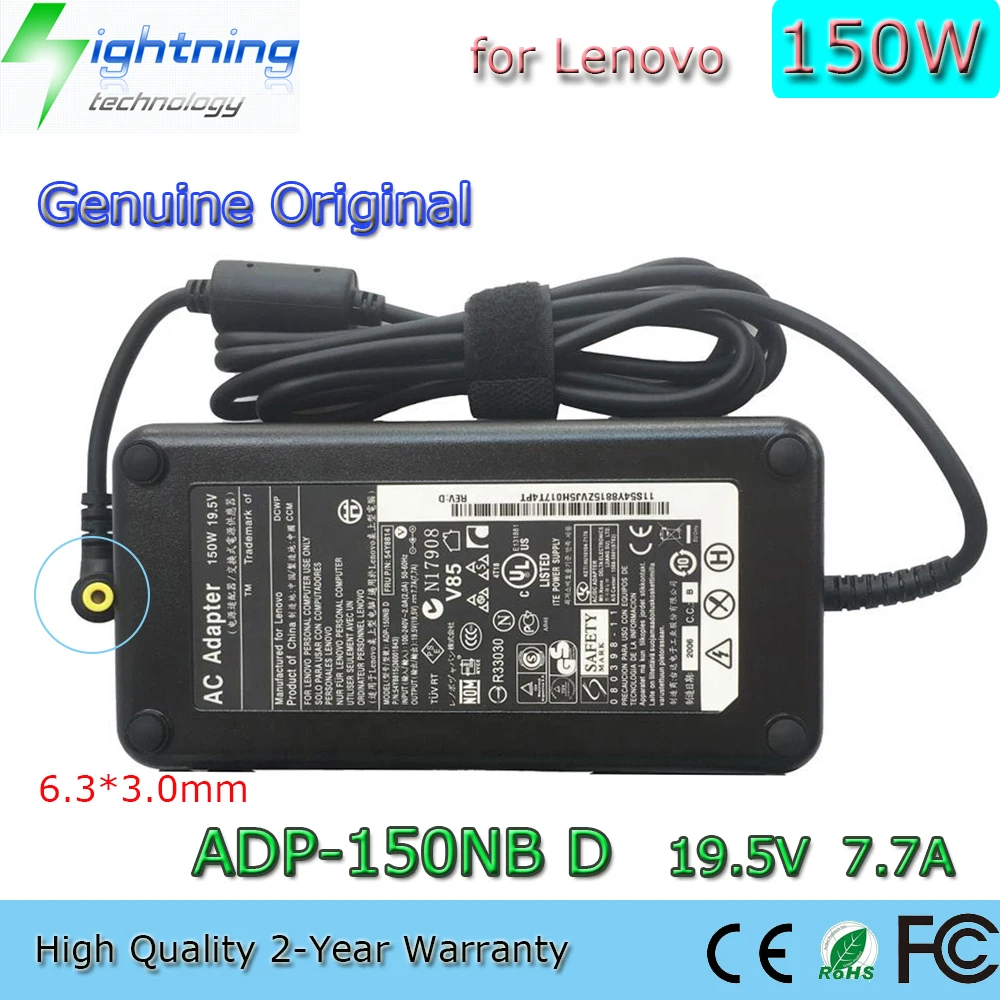 

New Genuine Original 150W 19.5V 7.7A 6.3*3.0mm PA-1151-11VA Laptop AC Adapter for Lenovo ThinkCentre M91p Charger