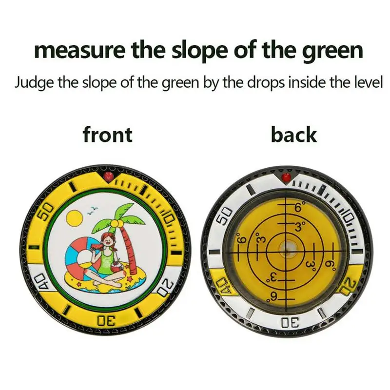 Hat Clip Ball Markers Golf Zinc Alloy With Level Scale Display Multifunctional Putting Training