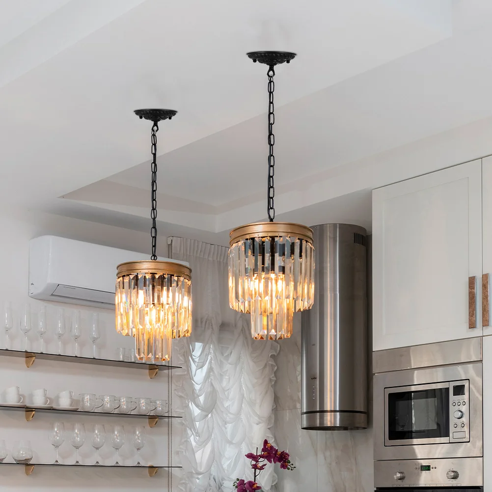 

2 Pcs Ceiling Light Cover Plate Parts for Mounting Chandelier Steel Pendant Kit Canopy Fittings
