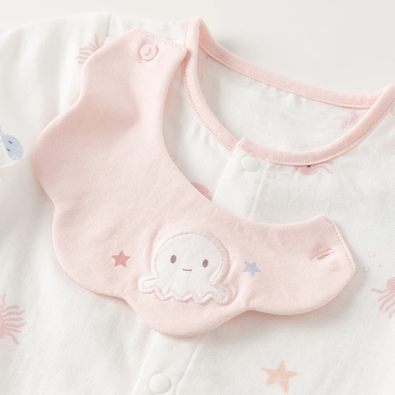 Dave Bella 2024 New Summer Boy’s Girl's Baby Jumpsuit Romper Newborn Creeper Romper Short Sleeve Casual Print DB2240815 6