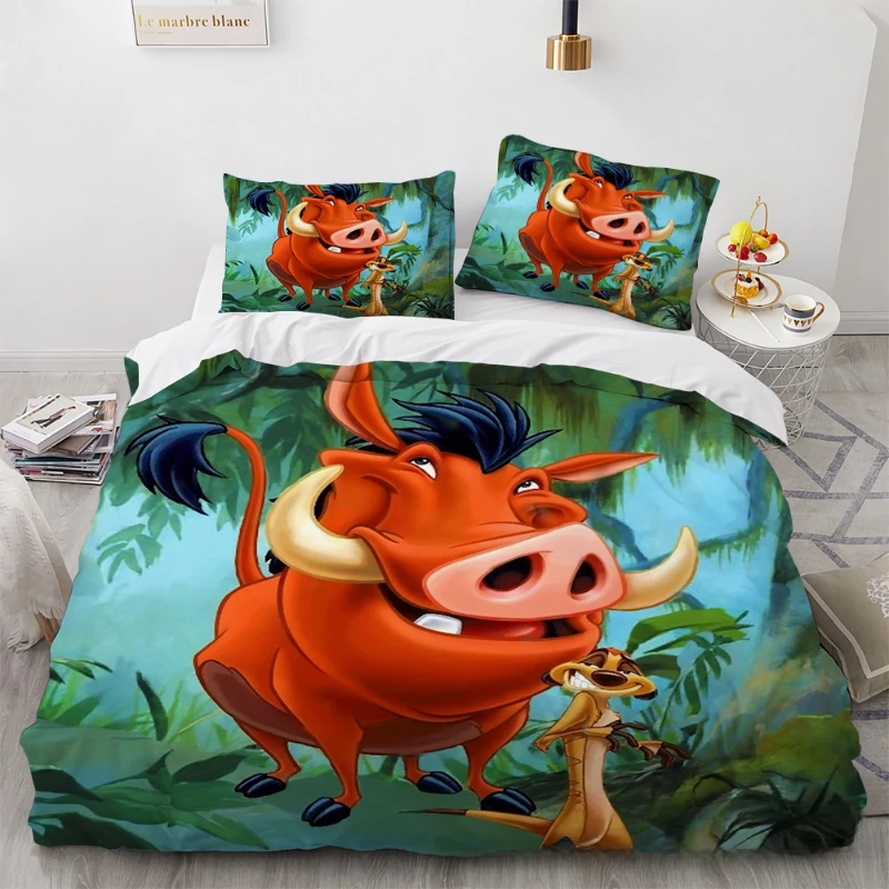 thumbnail image 1 of Disney-juego de ropa de cama de El Rey León para niños, funda de edredón, funda de almohada, dibujos animados de Anime Kawaii, ropa de cama para dormitorio, regalo de cumpleaños, 1 of 5
