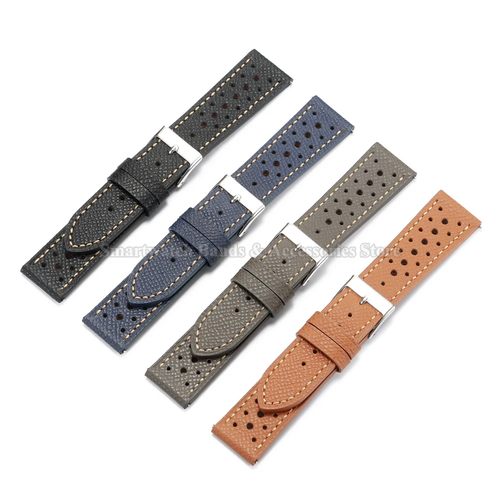 Breathable Cowhide Leather Watch Strap with Quick Release