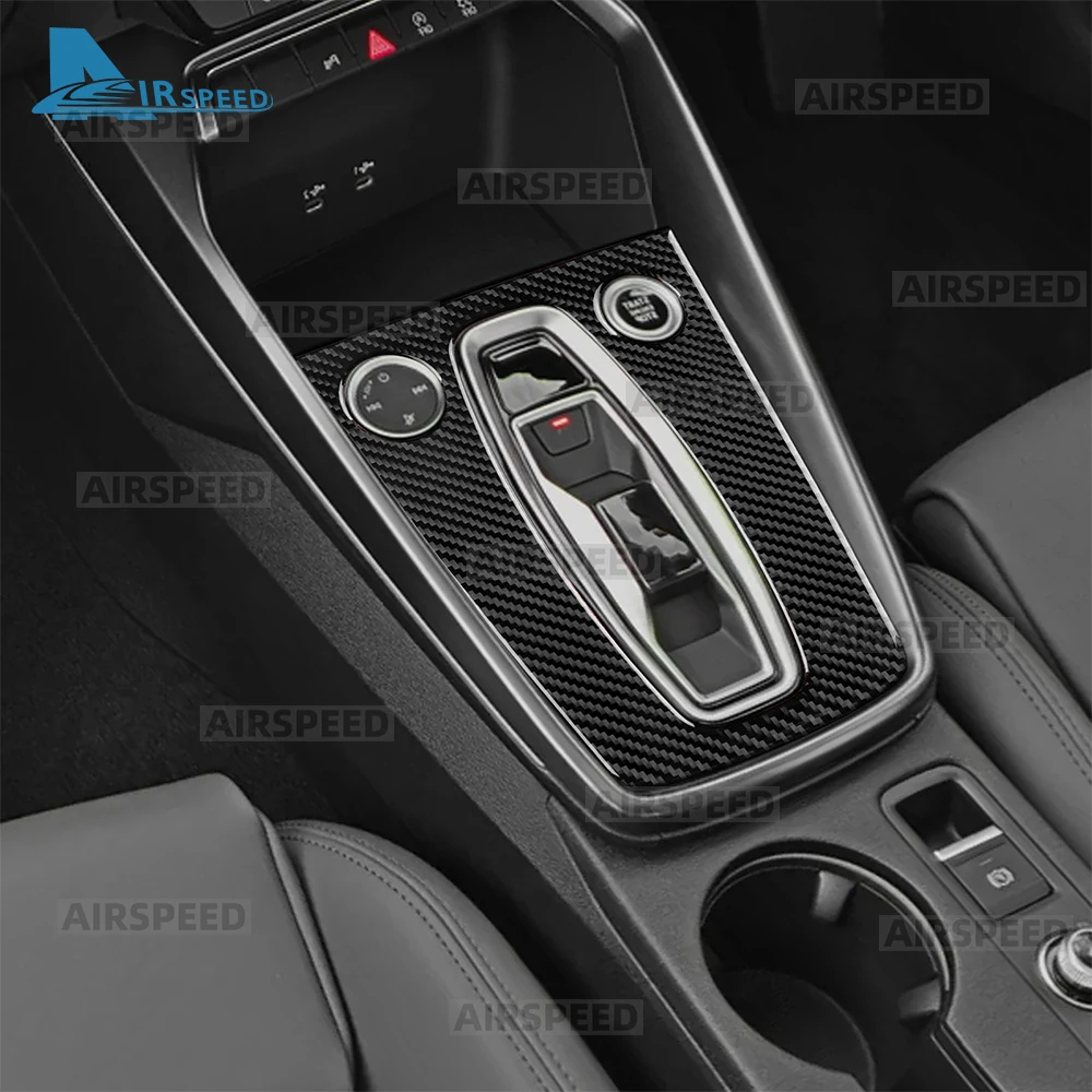 아우디 A3 S3 8Y 2025 2026 LHD RHD 차량용 리얼 소프트 카본 파이버 스티커 자동 기어 변속 패널 액세서리 인테리어 트림