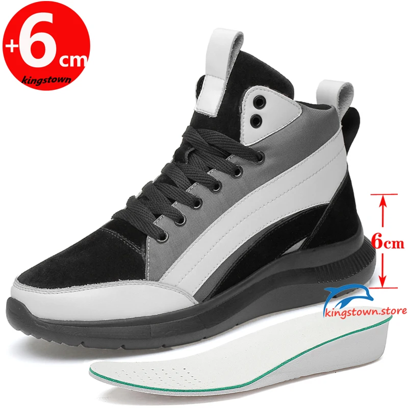 

Man Boots Elevator Heel Lifts Increase Height in 6cm Men High Top Sneakers