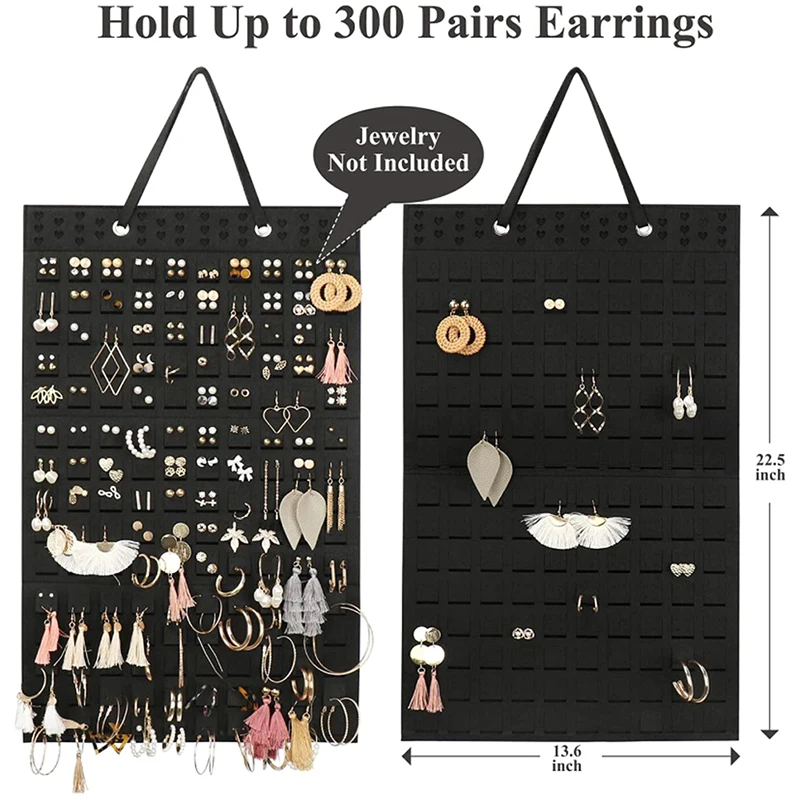 

Earrings Hanging Organizer Wall Earring Holder Soft Felt Hanger Jewelry Necklace Earring Display Hanging Storage