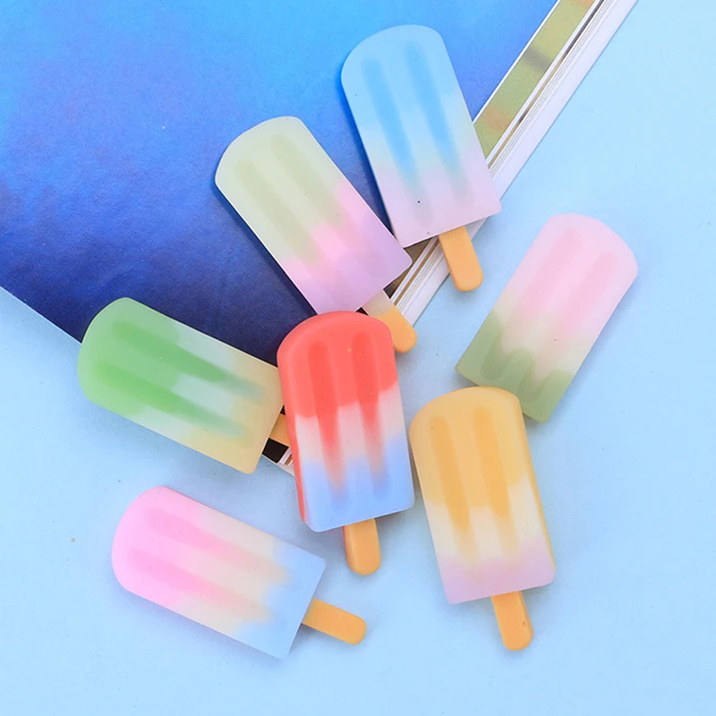 

5PCS Dollhouse Miniature Ice Cream Popsicle Model Mini Pretend Play Foods Toys For Doll House Decor Kitchen Food Accessories