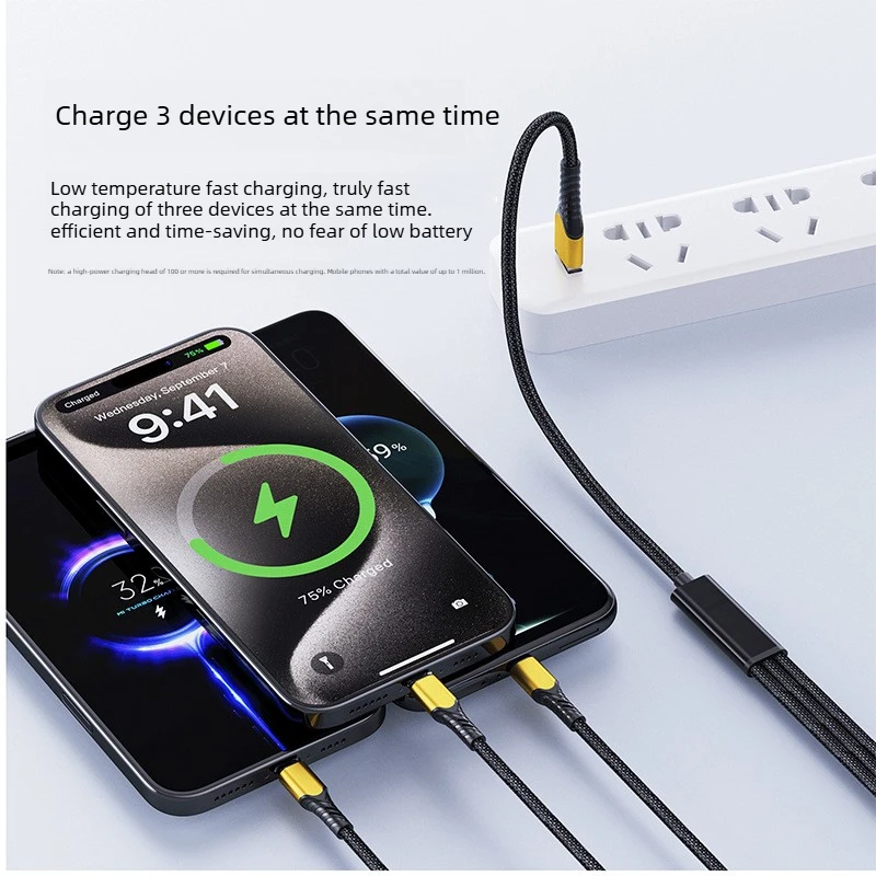 High-Speed 3-in-1 USB Type C Fast Charging Cable
