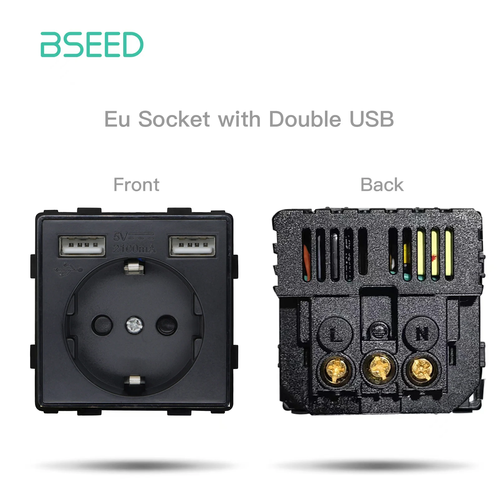 Double USB Black