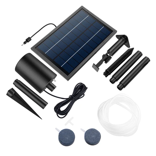 Pompa Ad Aria Solare Per Acquario - Aeratore Per Pesci Da Esterno Con Pannelli Solari - Foto 8