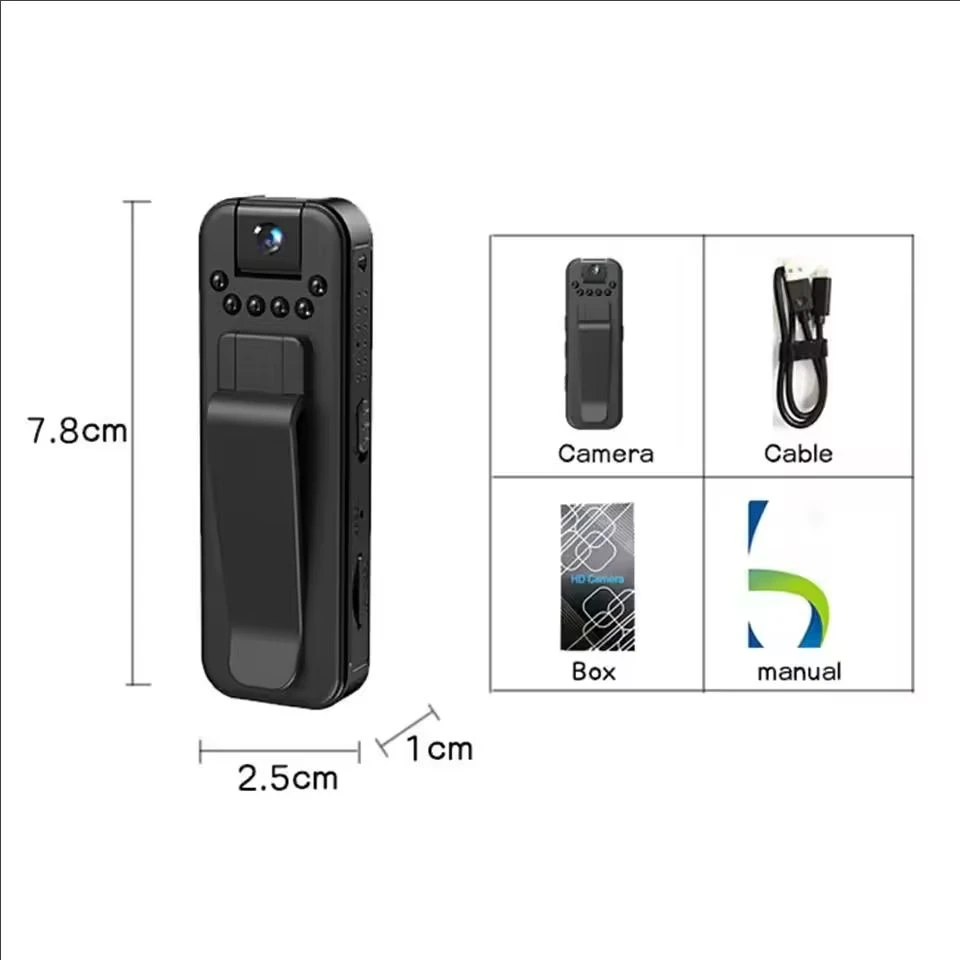 Back view of miniature HD body camera