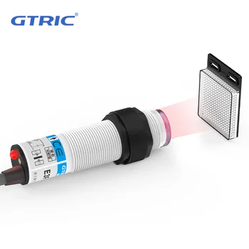 GTRIC 광전 센서, 레트로 반사 감지 거리 2M 10-30V 3 선, NPN PNP 90-250VAC, 리플렉터가 있는 포토 스위치