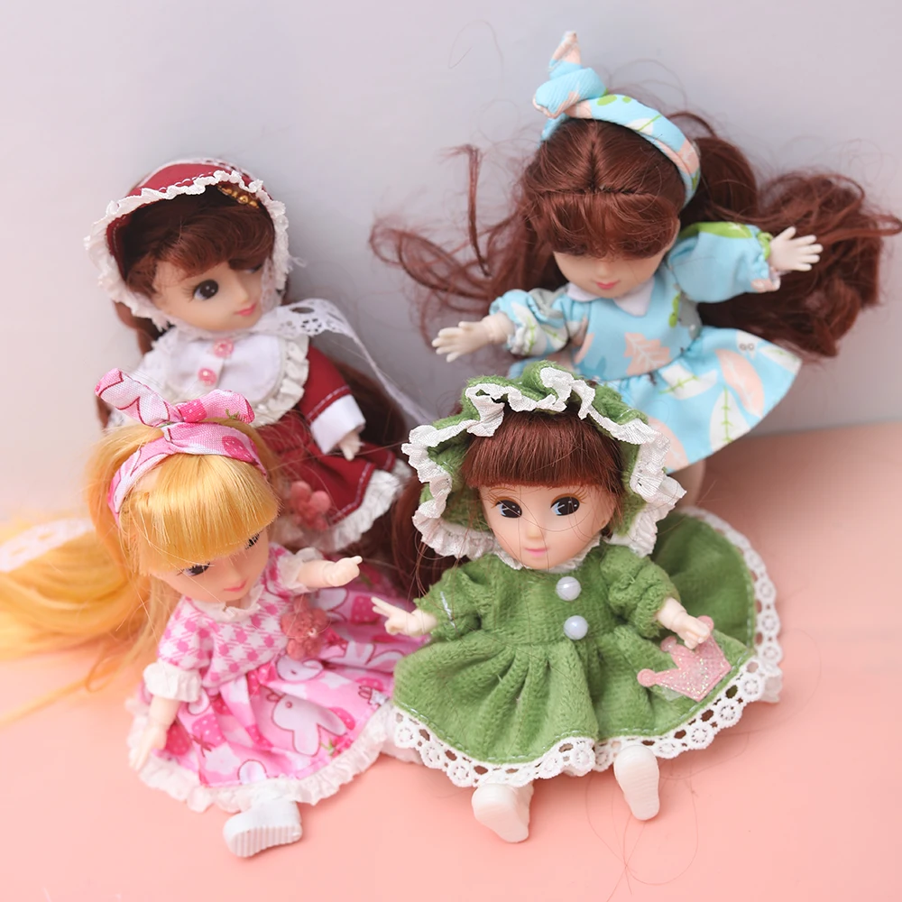 12cm ob11 dolls full set cute min BJD Doll Joint Dolls Long