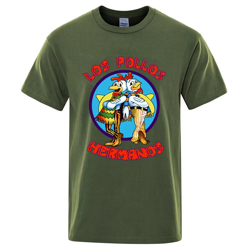 Sommer männer Hohe Qualität LOS POLLOS Hermanos Lustige Gedruckt T-Shirt Casual Baumwolle Atmungsaktive T-shirt Chicken Brothers Tees Top