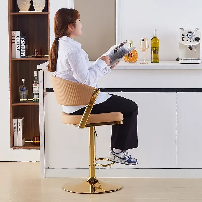 High-end Light Luxury Bar High Chair Bar Counter Cash Register Swivel Chair Home Island Stylish Swivel Lift