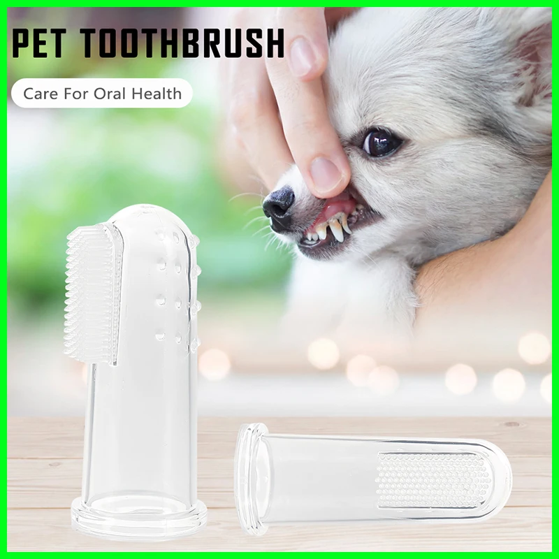 

8pcs Pet Silicone Finger Cots Toothbrush Cats Dogs Brushing dog accessories Pet Teeth Oral Cleaning Products In Addition Perros