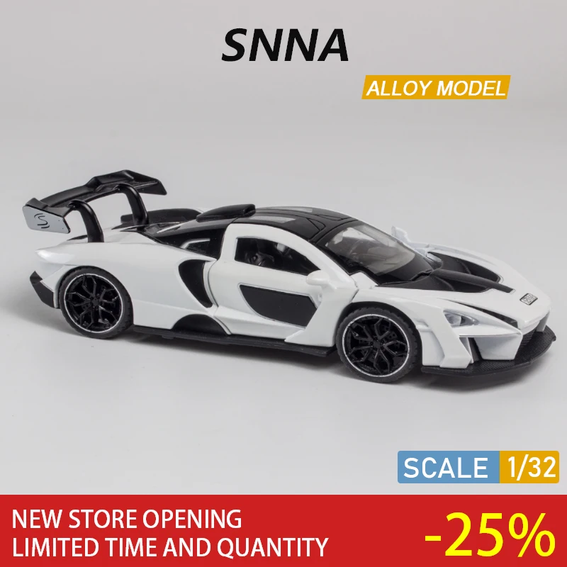 1:24 McLaren Senna Alloy Sports Car Model Diecasts Metal Vehicles Premium Simulator Sound and Light Collections Kids Gifts Boys 1 32 alloy dodge challenger srt musle car model diecasts metal sports car model simulation sound light collection boys toy gift