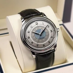 Luxury Men's Waterproof Quartz Wristwatch - Elegant Leather Business Timepiece by Top Brand (Silver)